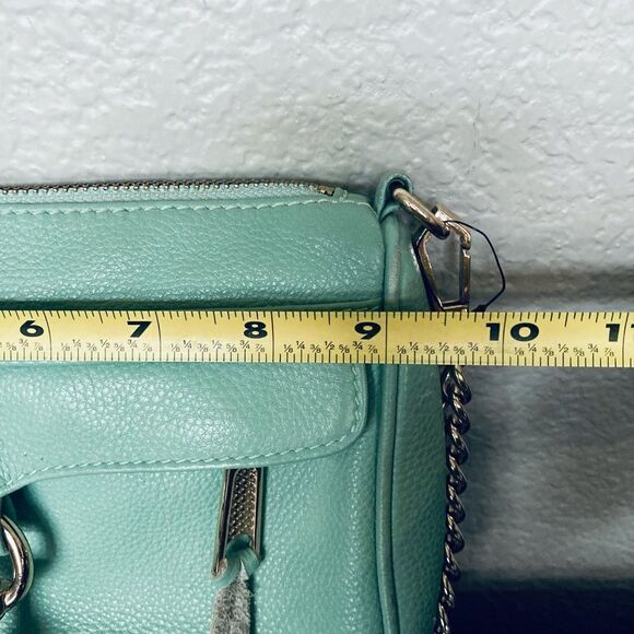 Rebecca Minkoff Gold Chain Aqua Mint Crossbody Purse Bag - Picture 13 of 16